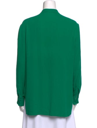 Alexander McQueen Silk Mock Neck Blouse