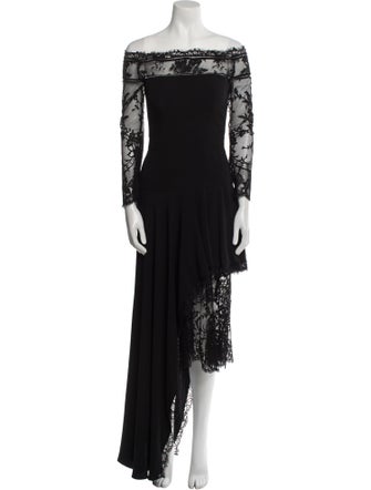 Alexander McQueen Off-The-Shoulder Long Dress