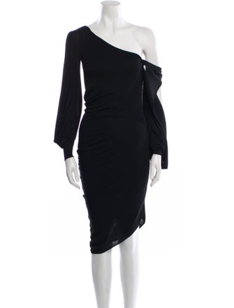 Alexander McQueen One-Shoulder Long Dress