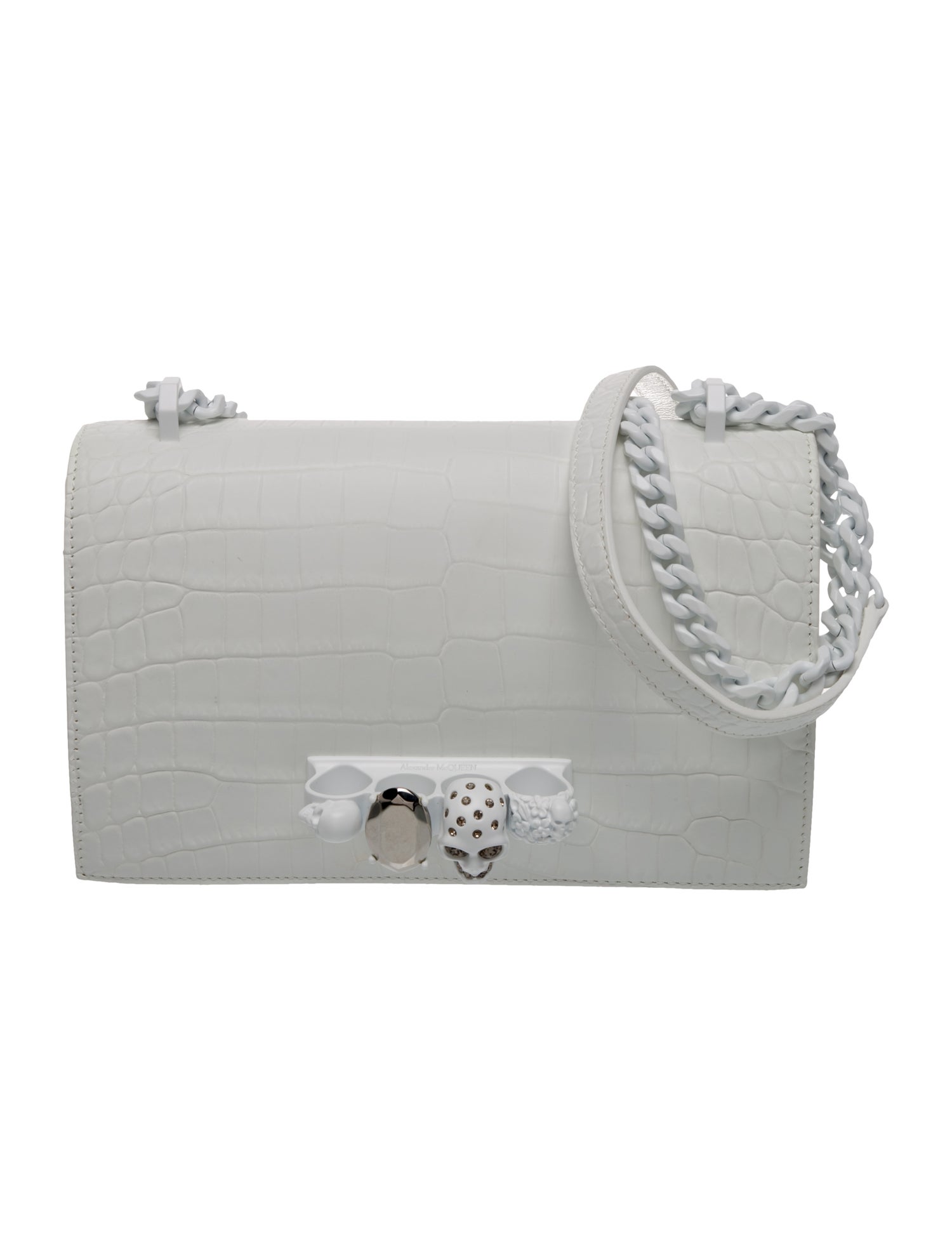 Alexander McQueen Embossed Leather Shoulder Bag