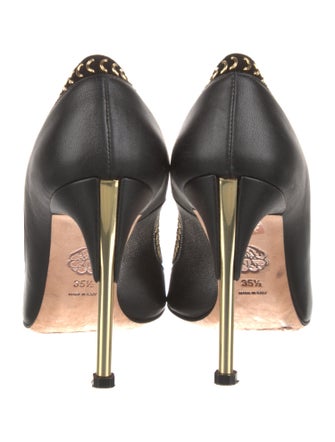 Alexander McQueen Leather Chain-Link Accents Pumps