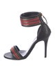 Alexander McQueen Leather Striped Sandals