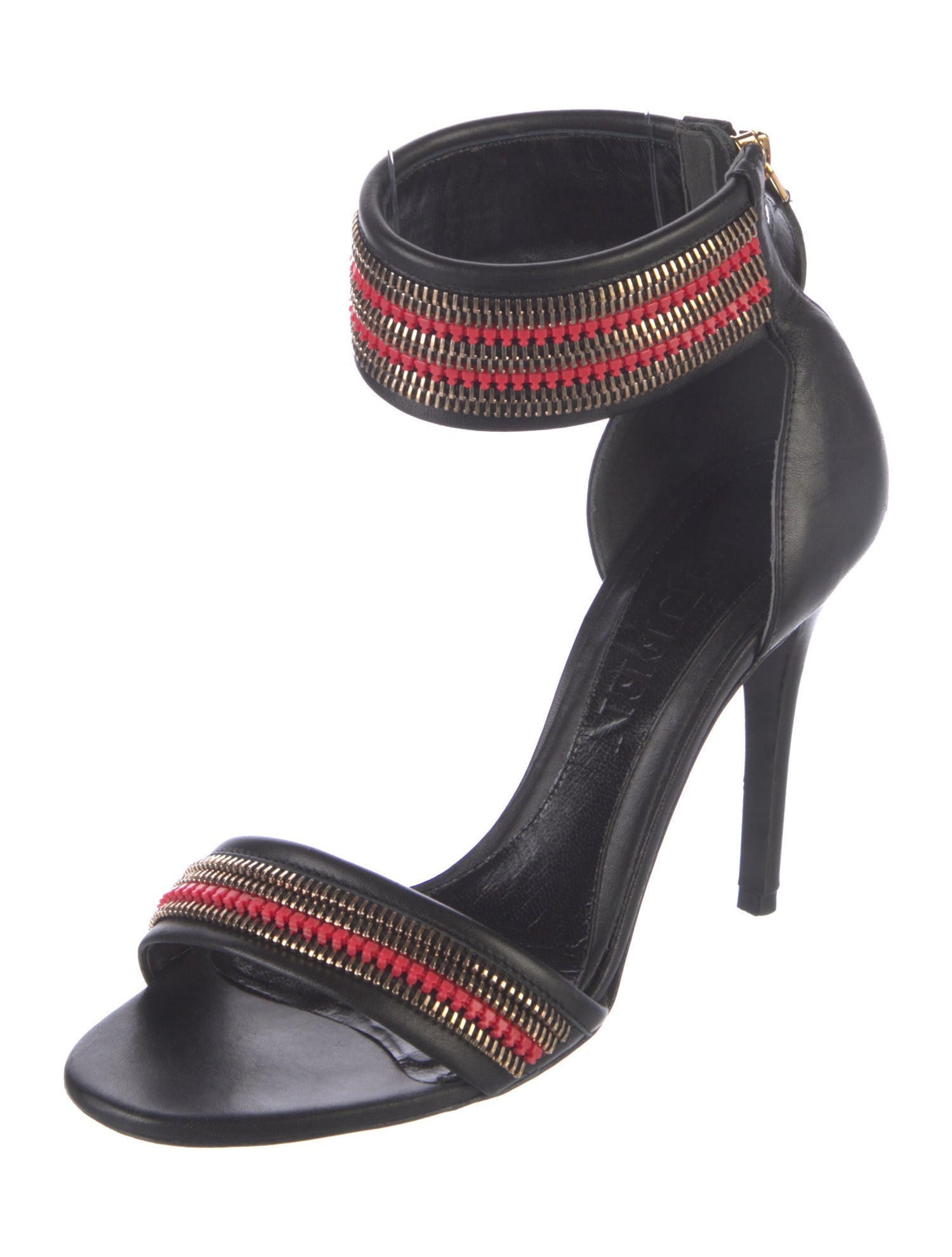 Alexander McQueen Leather Striped Sandals