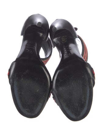 Alexander McQueen Leather Striped Sandals
