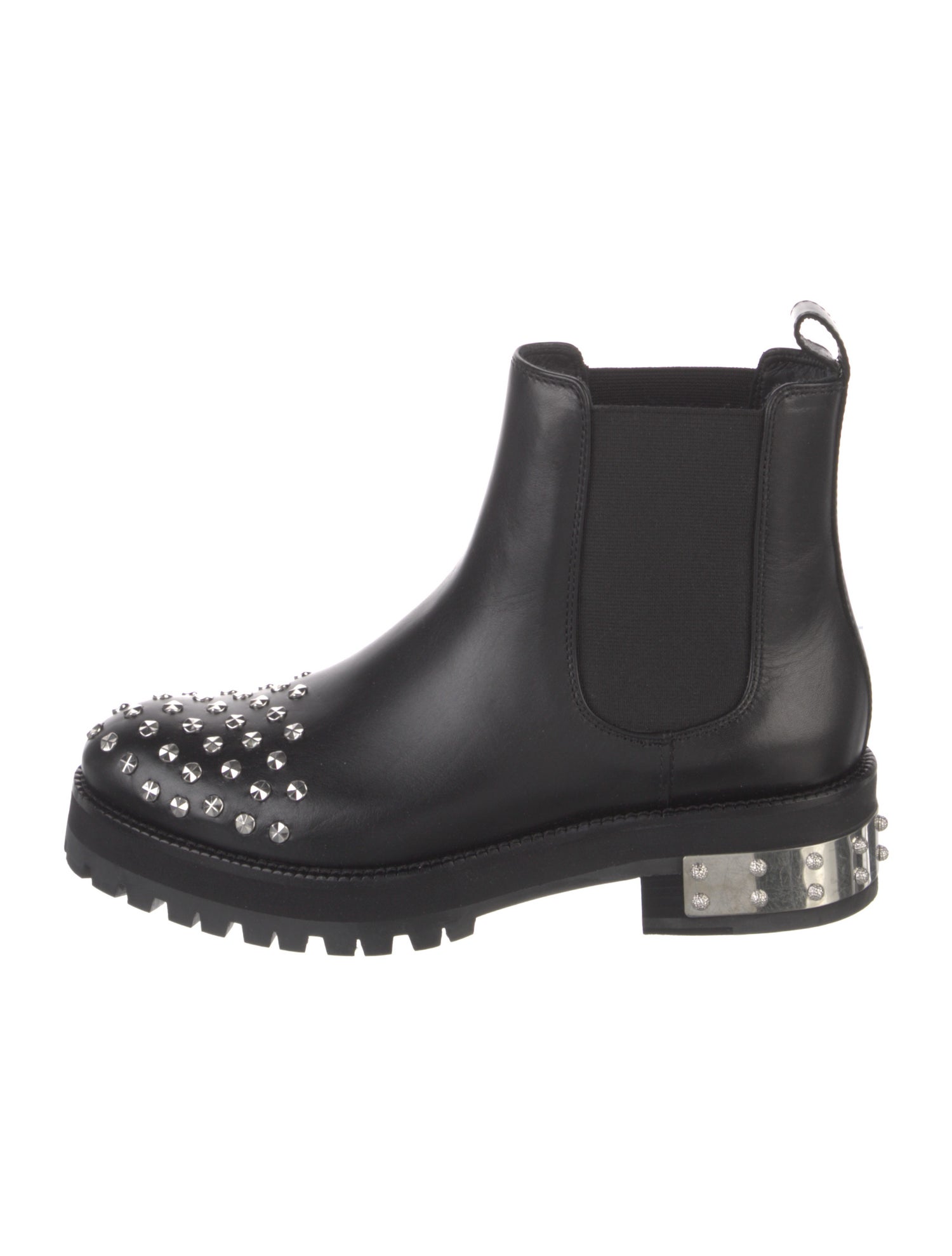 Alexander McQueen Leather Studded Accents Chelsea Boots
