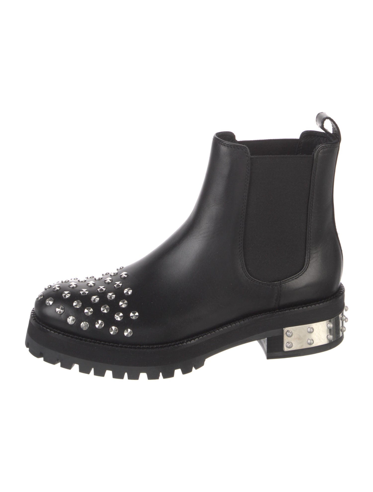 Alexander McQueen Leather Studded Accents Chelsea Boots