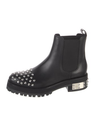 Alexander McQueen Leather Studded Accents Chelsea Boots