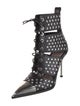 Alexander McQueen Leather Polka Dot Print Lace-Up Boots