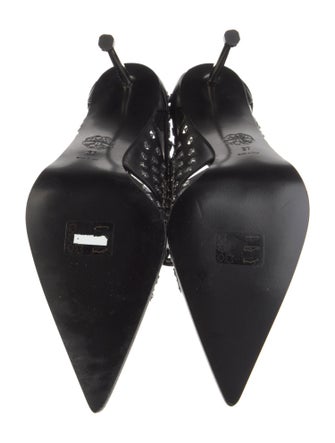 Alexander McQueen Leather Polka Dot Print Lace-Up Boots