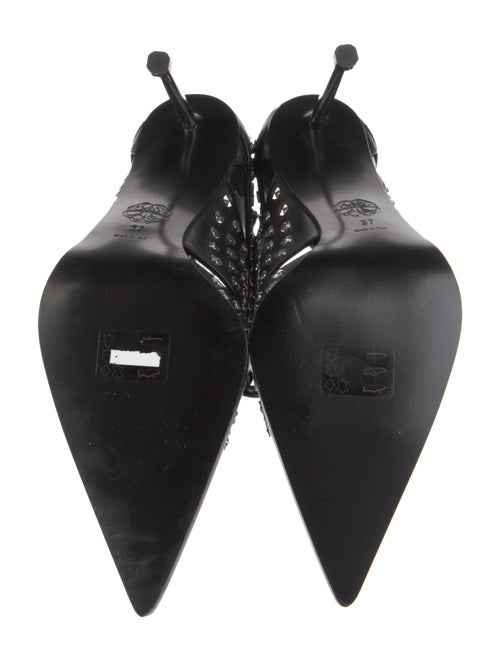 Alexander McQueen Leather Polka Dot Print Lace-Up Boots