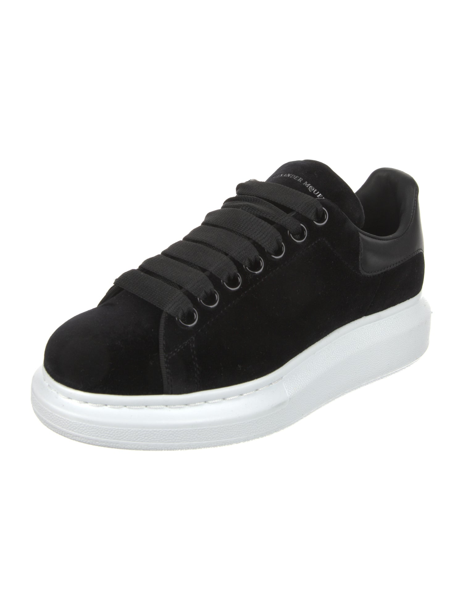 Alexander McQueen Velvet Leather Trim Embellishment Sneakers