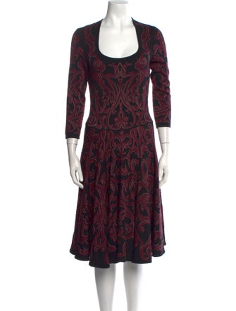 Alexander McQueen Printed Midi Length Dress