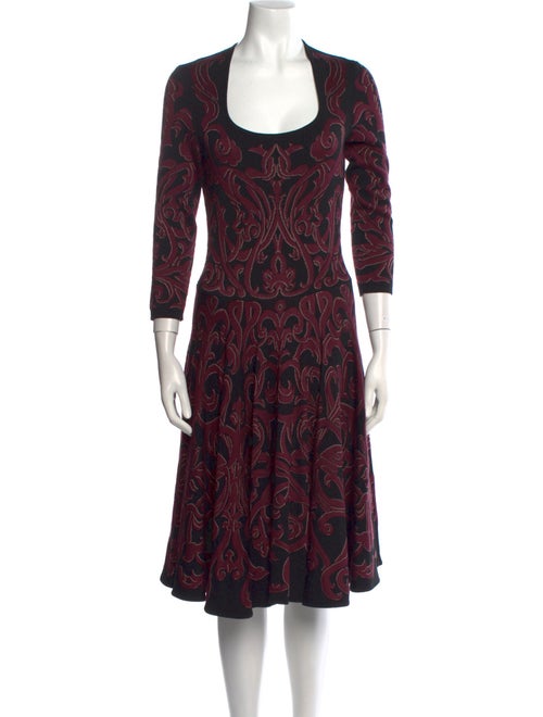 Alexander McQueen Printed Midi Length Dress