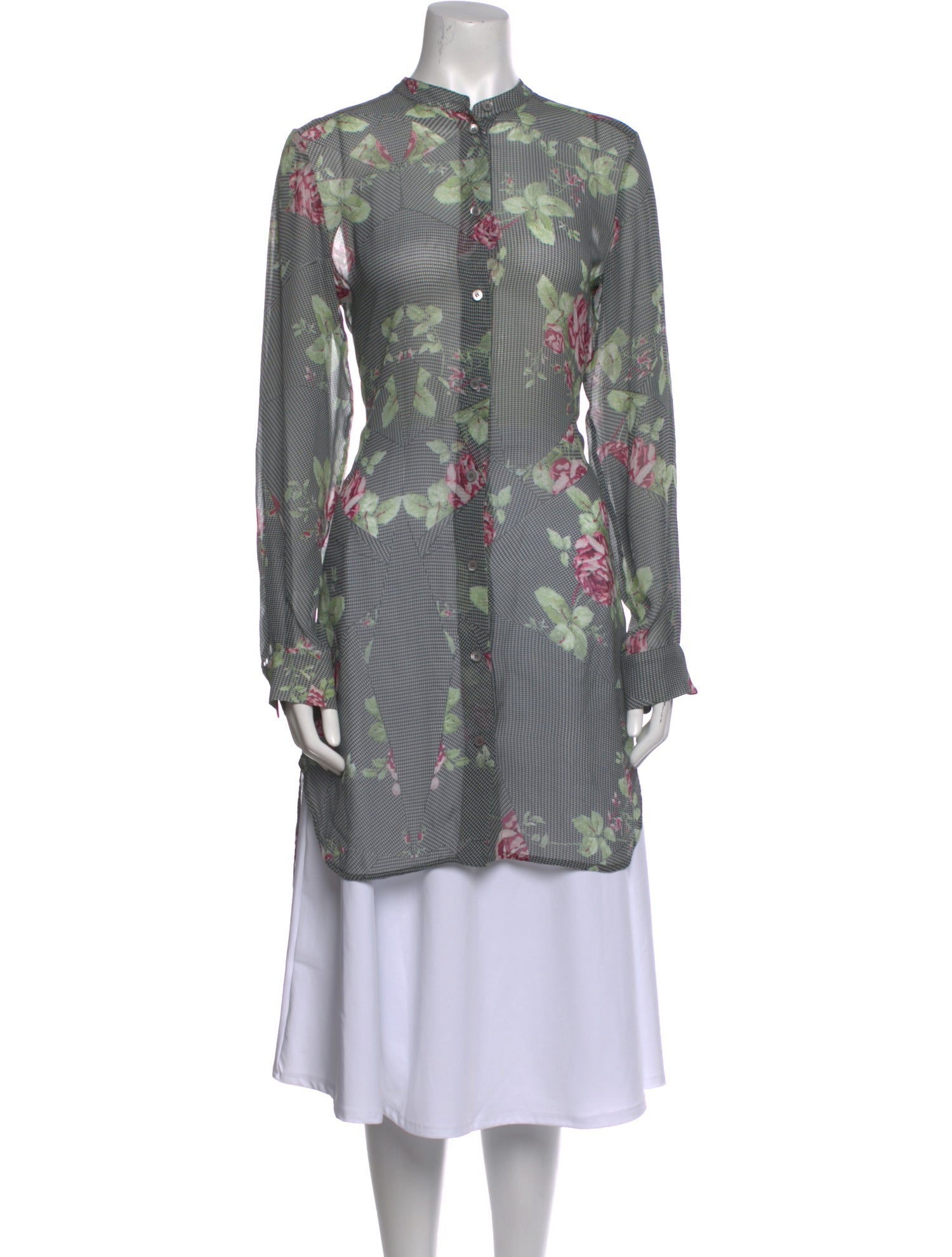 Alexander McQueen Silk Floral Print Tunic