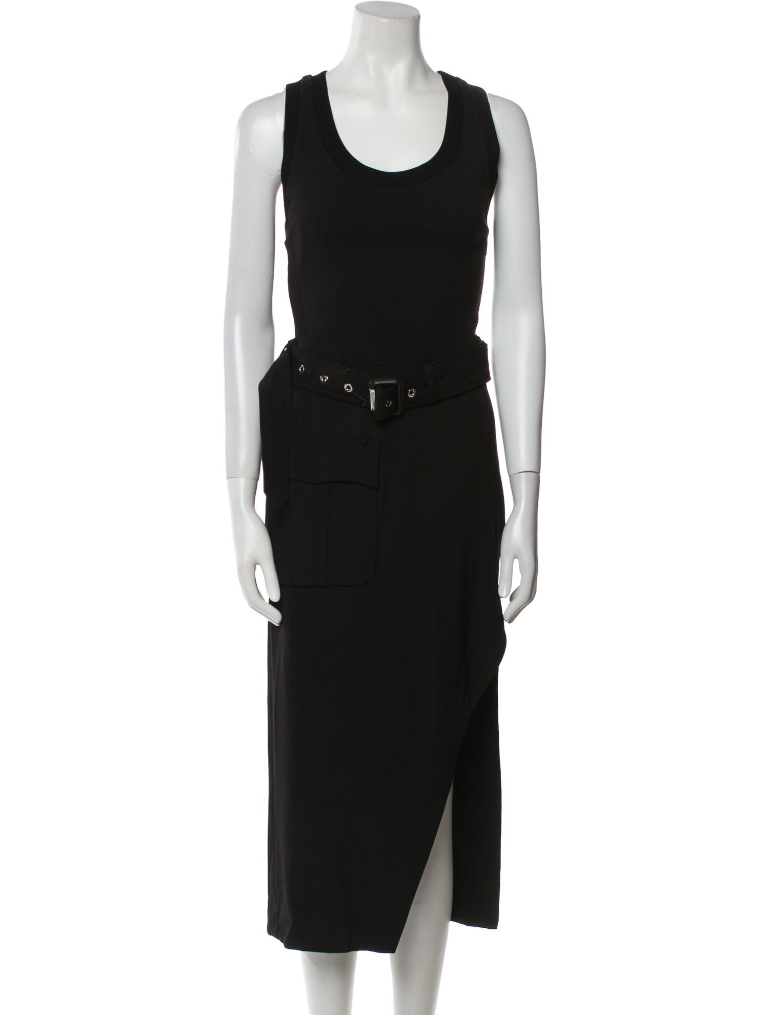 Alexander McQueen Scoop Neck Midi Length Dress