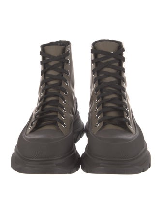 Alexander McQueen Leather Lace-Up Boots