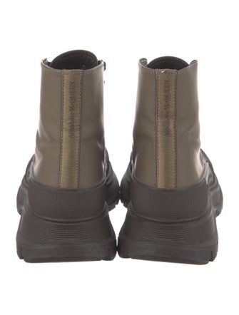 Alexander McQueen Leather Lace-Up Boots