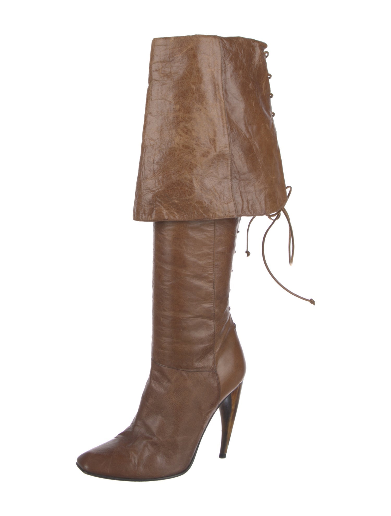 Alexander McQueen Leather Lace-Up Boots