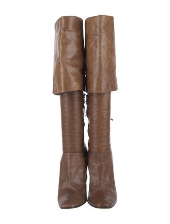 Alexander McQueen Leather Lace-Up Boots