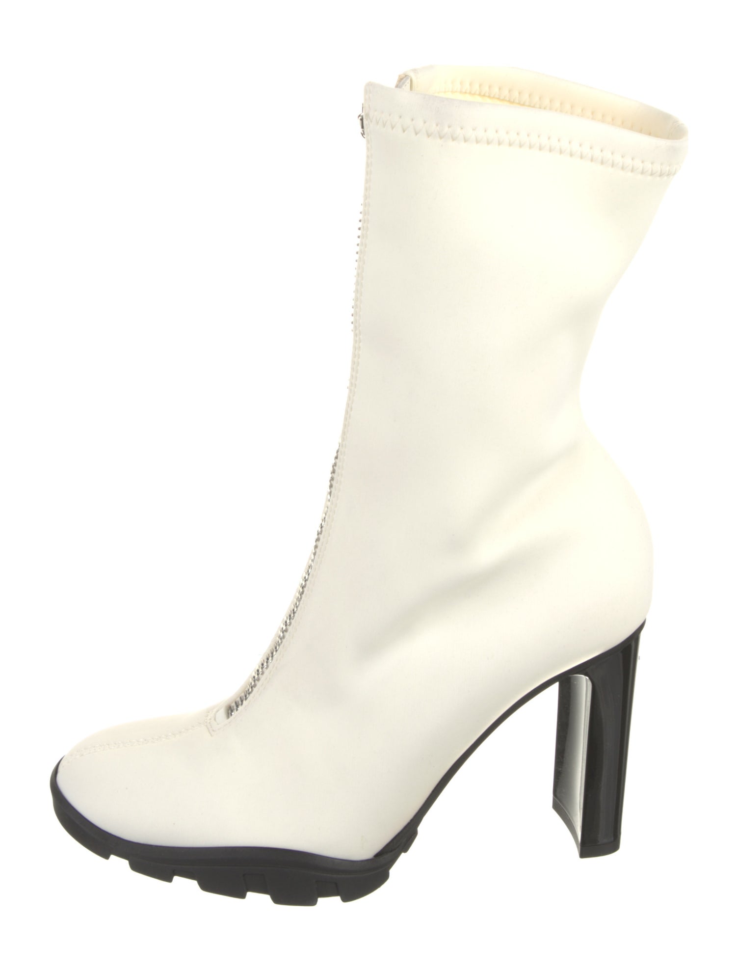 Alexander McQueen Neoprene Leather Trim Embellishment Boots