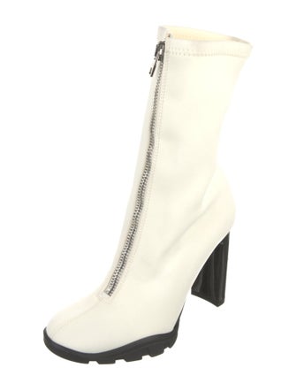 Alexander McQueen Neoprene Leather Trim Embellishment Boots