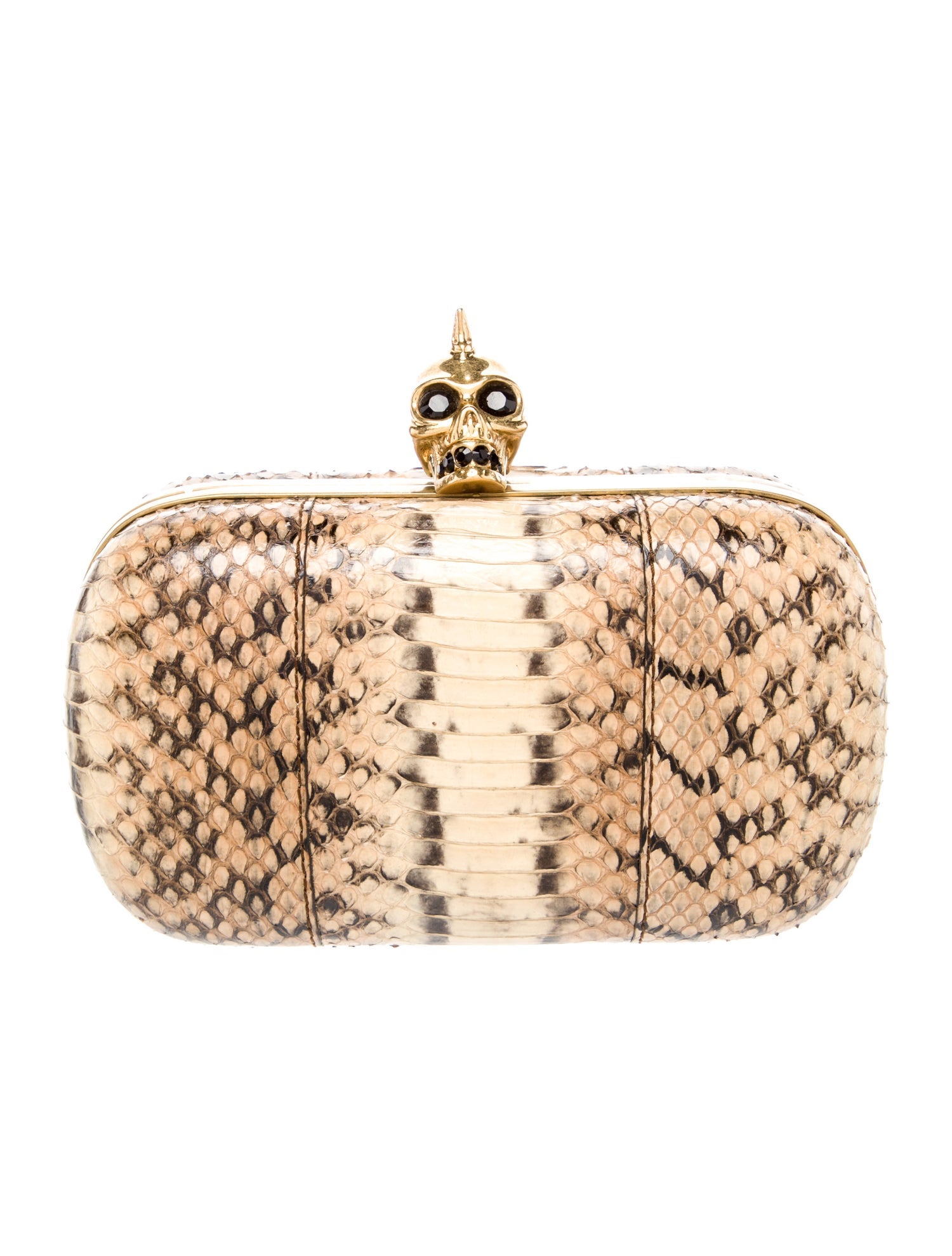 Alexander McQueen Snakeskin Skull Clutch