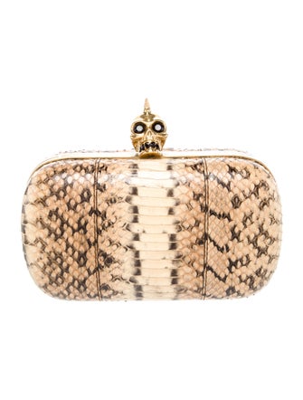 Alexander McQueen Snakeskin Skull Clutch