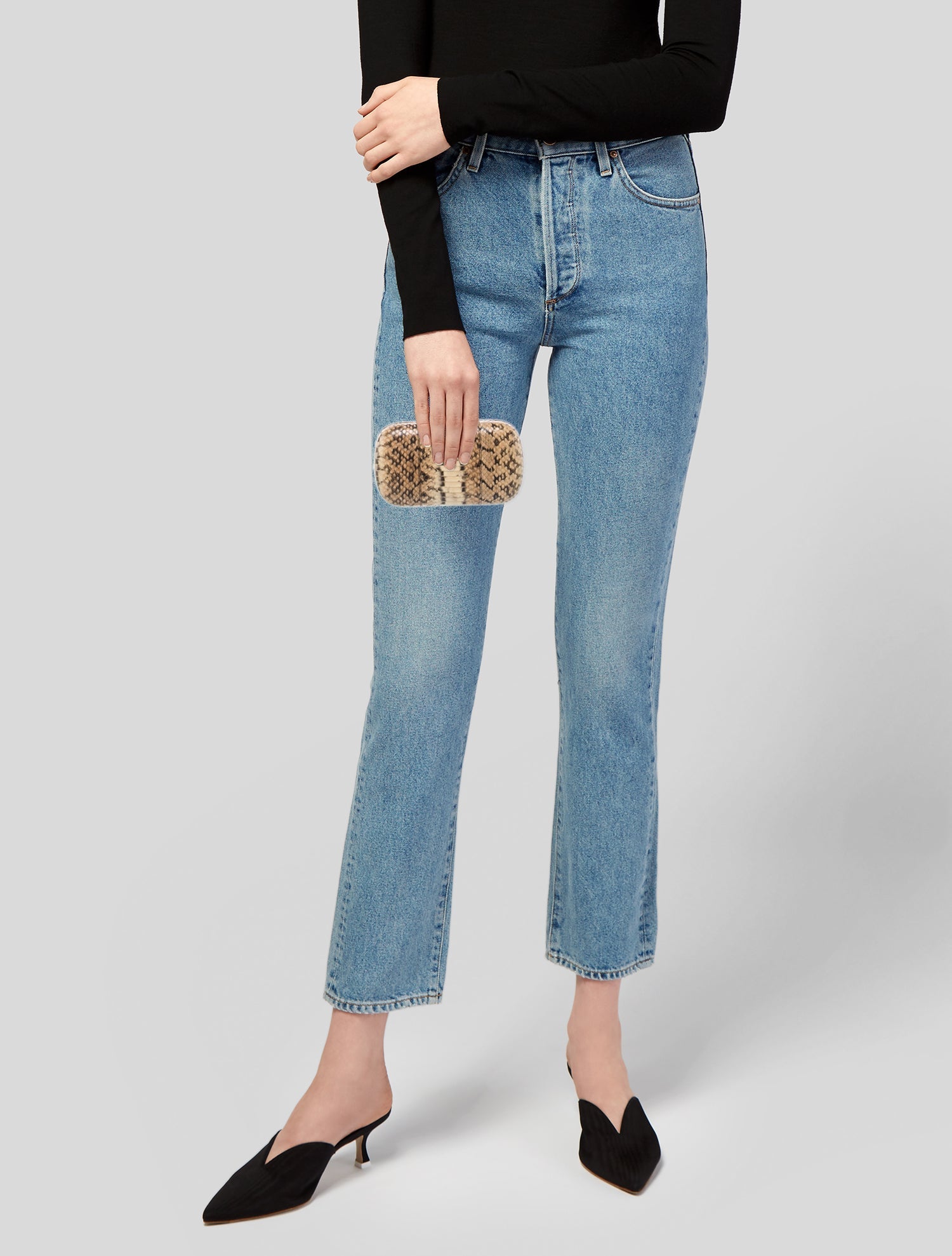 Alexander McQueen Snakeskin Skull Clutch