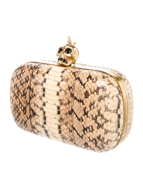 Alexander McQueen Snakeskin Skull Clutch