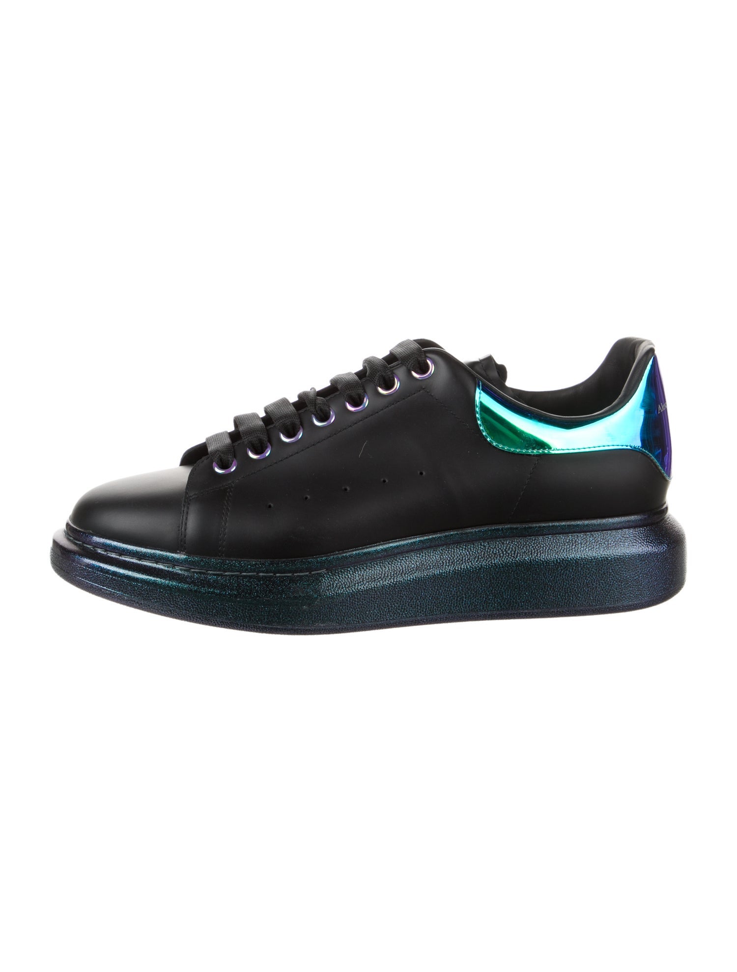Alexander McQueen Leather Colorblock Pattern Sneakers