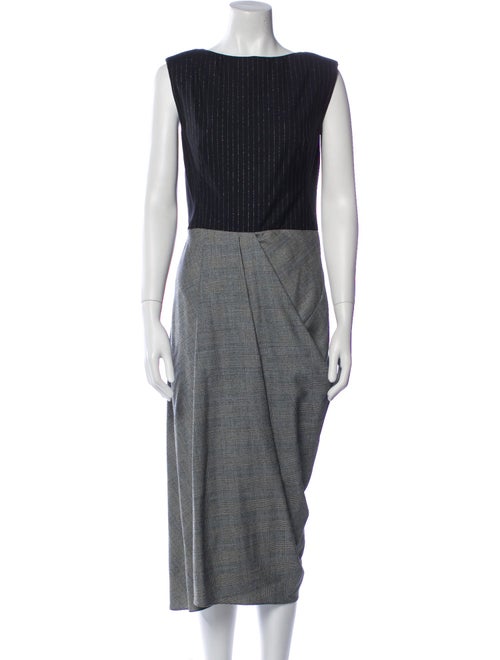 Alexander McQueen Virgin Wool Midi Length Dress