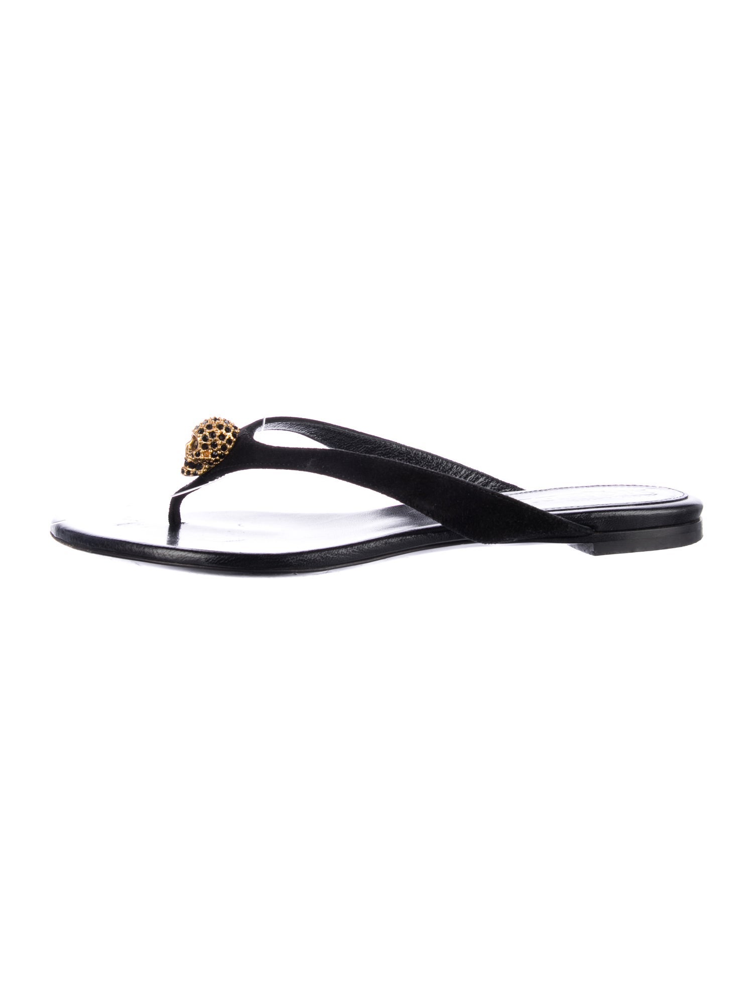 Alexander McQueen Skull Leather Flip Flops