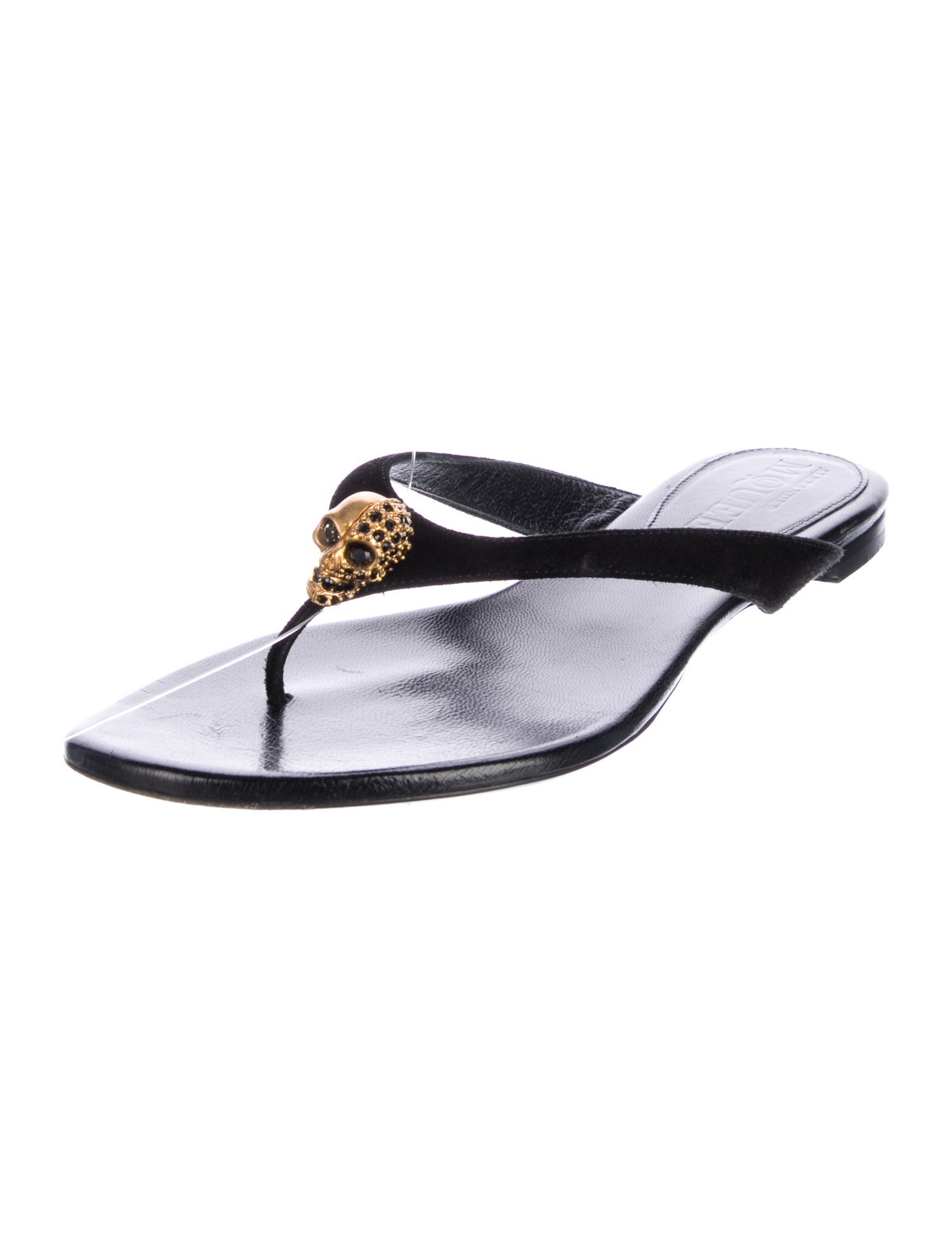 Alexander McQueen Skull Leather Flip Flops