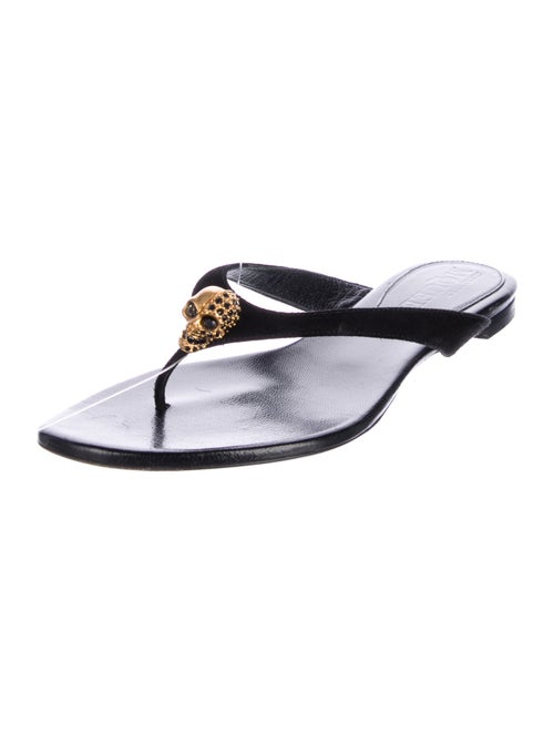 Alexander McQueen Skull Leather Flip Flops