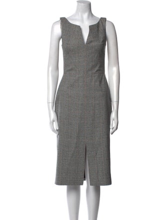 Alexander McQueen Virgin Wool Midi Length Dress
