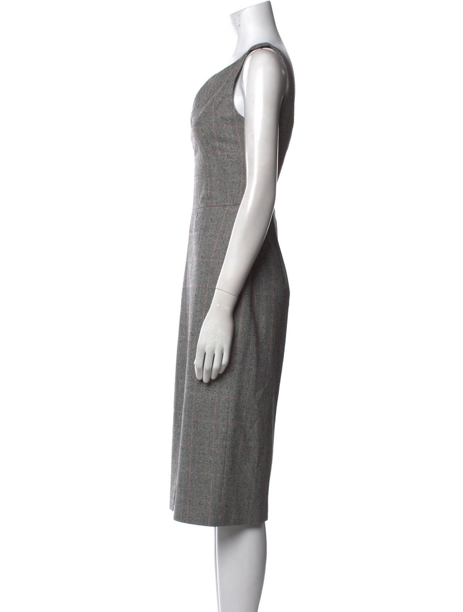 Alexander McQueen Virgin Wool Midi Length Dress