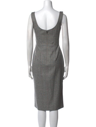 Alexander McQueen Virgin Wool Midi Length Dress