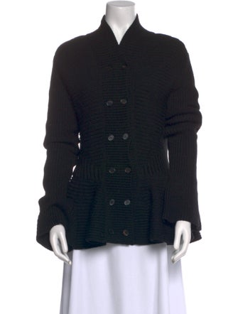 Alexander McQueen Wool Plaid Print Button-Up Top