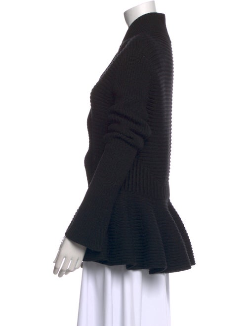 Alexander McQueen Wool Plaid Print Button-Up Top