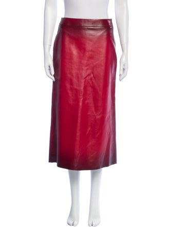Alexander McQueen Leather Midi Length Skirt