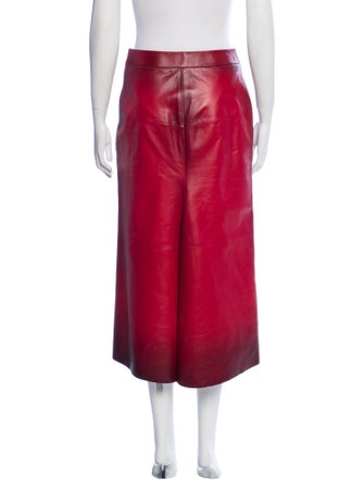 Alexander McQueen Leather Midi Length Skirt