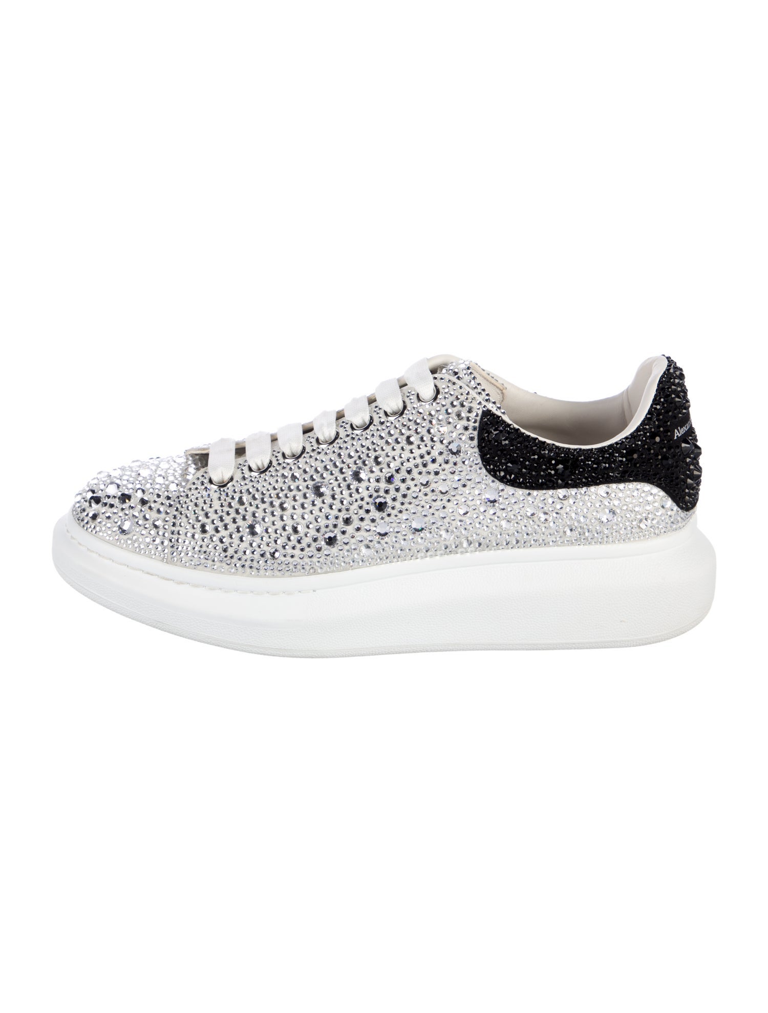 Alexander McQueen Leather Crystal Embellishments Sneakers