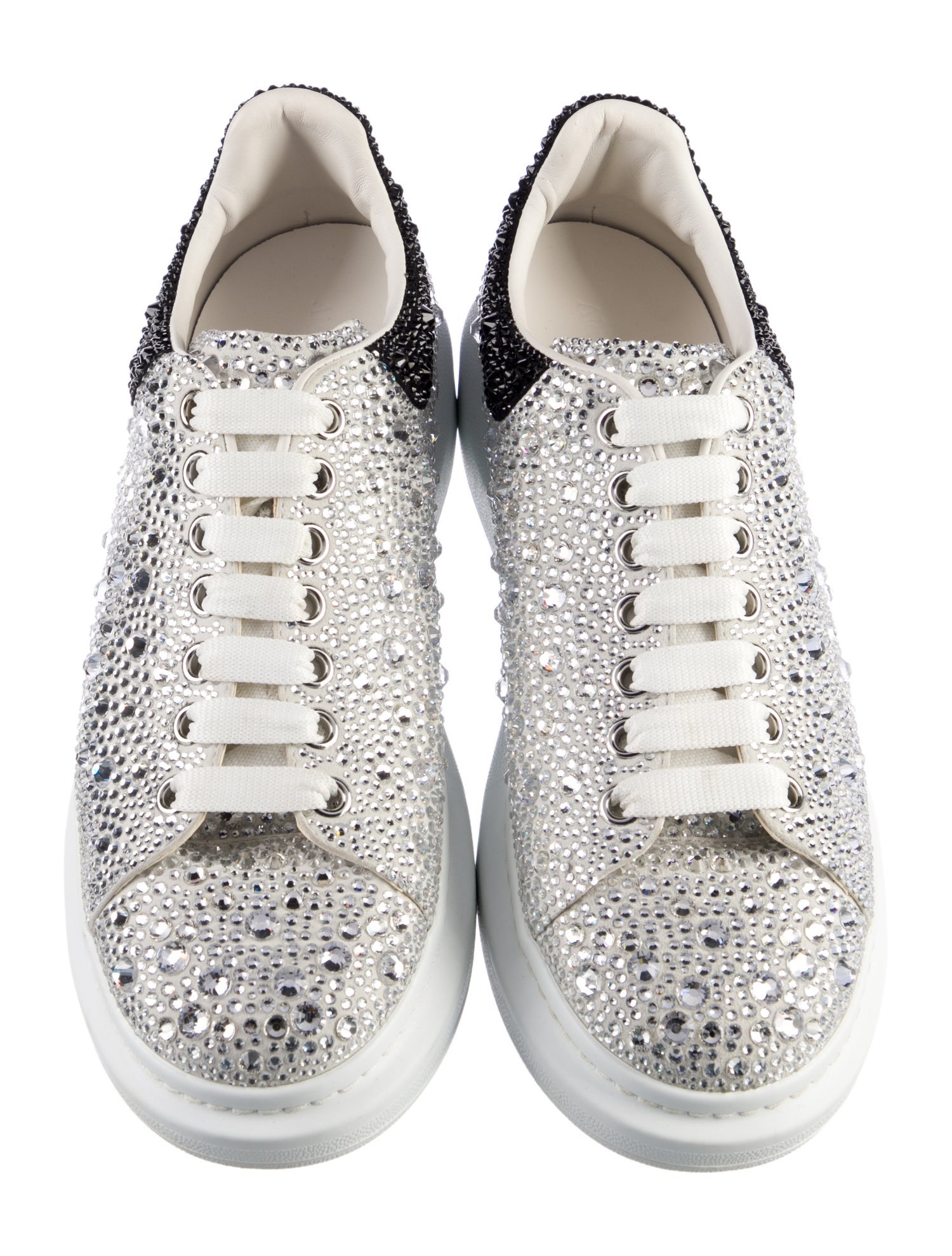Alexander McQueen Leather Crystal Embellishments Sneakers