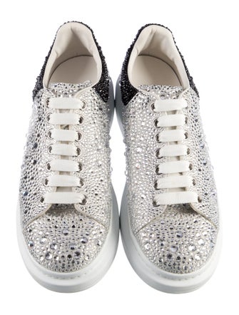 Alexander McQueen Leather Crystal Embellishments Sneakers
