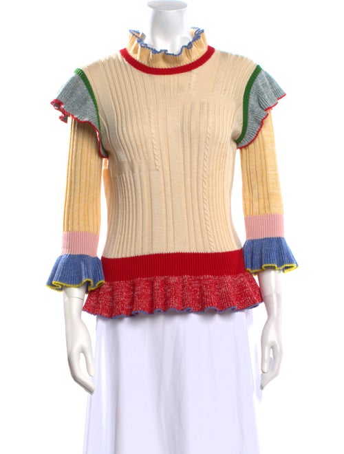 Alexander McQueen Wool Colorblock Pattern Sweater