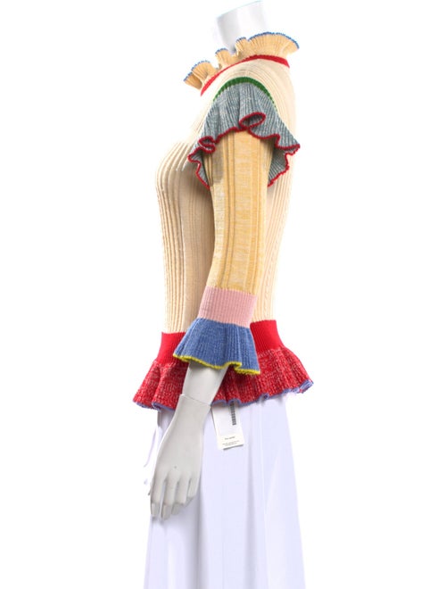 Alexander McQueen Wool Colorblock Pattern Sweater