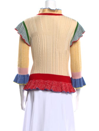 Alexander McQueen Wool Colorblock Pattern Sweater