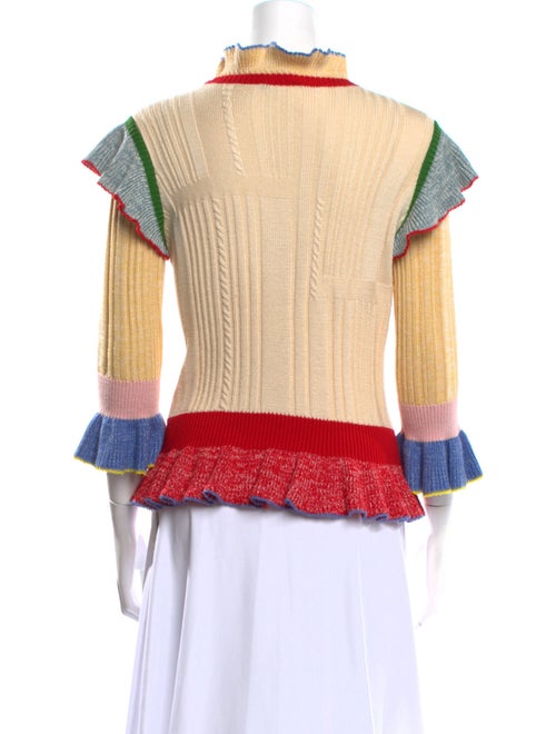 Alexander McQueen Wool Colorblock Pattern Sweater