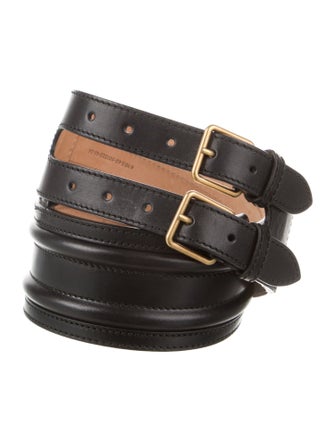 Alexander McQueen Wide Leather Waist Belt