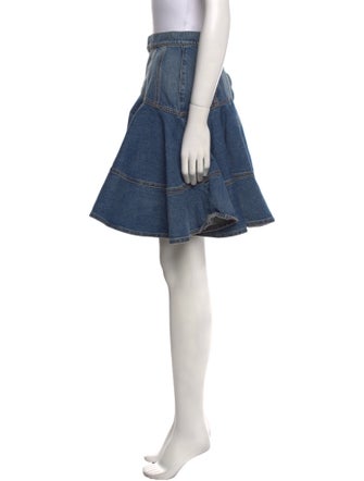 Alexander McQueen Leather Trim Embellishment Knee-Length Skirt